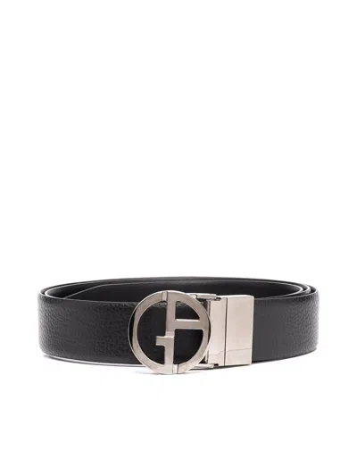 Giorgio Armani Belt With Buckle In Black