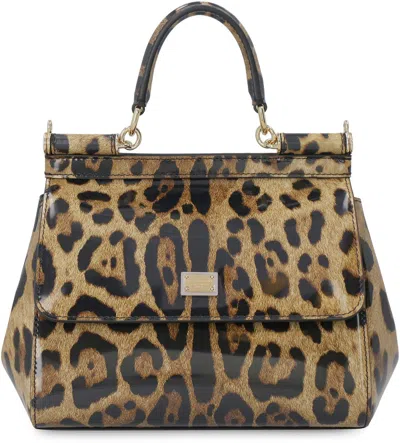 Shop Dolce & Gabbana Kim Dolce&gabbana - Sicily Small Leather Handbag In Animalier