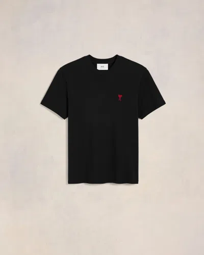 Ami Alexandre Mattiussi Ami Paris Black Ami De Coeur T Shirt In Black