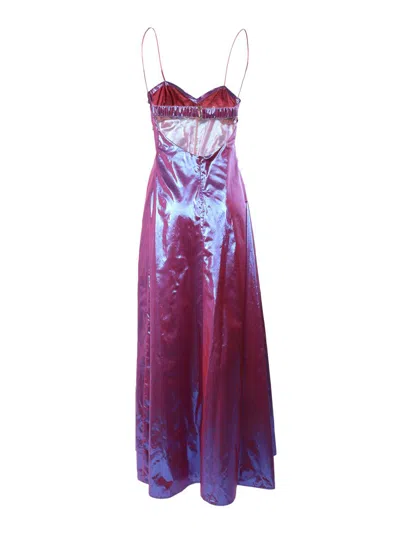 Forte Forte Smetallic-finish Maxi Dress In Viola
