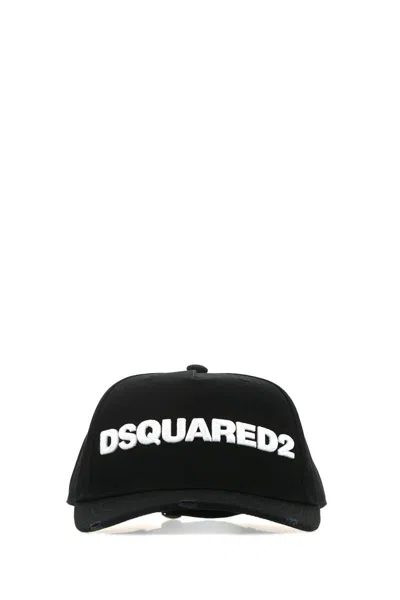 Dsquared2 Dsquared Black Gabardine Baseball Cap In M063