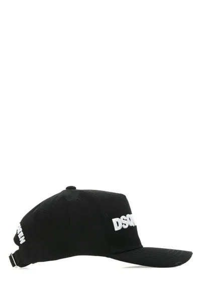 Dsquared2 Dsquared Black Gabardine Baseball Cap In M063