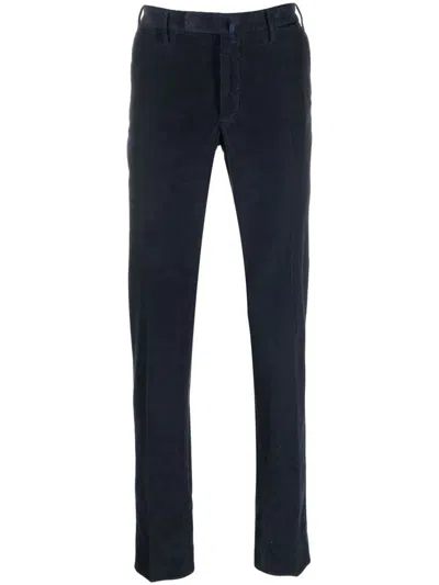Incotex Stretch-cotton Tapered Trousers In Blue