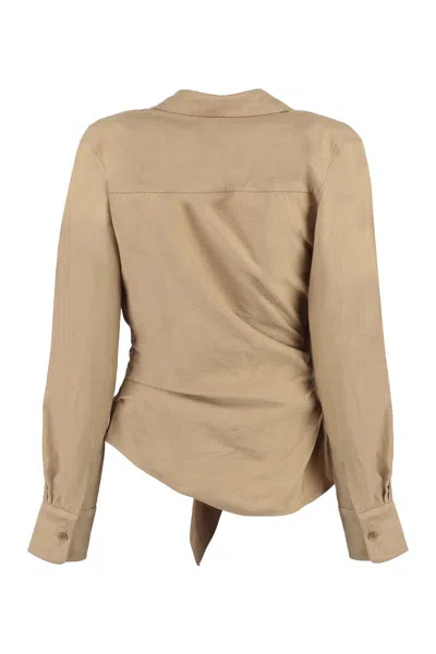 Jacquemus Bahia Knot-detail Blouse In Nude