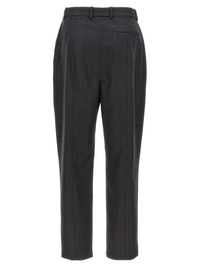 Alexander Mcqueen Mcqueen Women Pinstripe Pants In Black