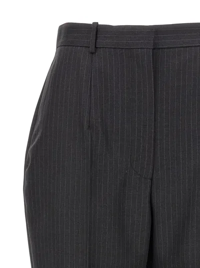 Alexander Mcqueen Mcqueen Women Pinstripe Pants In Black