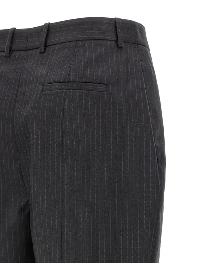 Alexander Mcqueen Mcqueen Women Pinstripe Pants In Black
