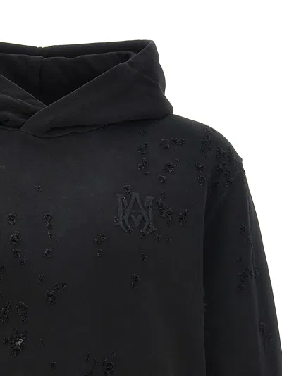 Amiri Hoodie Aspect Déchiré En Coton In Black