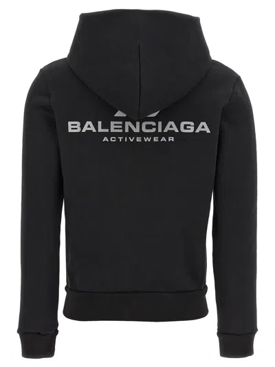 Balenciaga Hoodie With Logo Print And Front Pockets