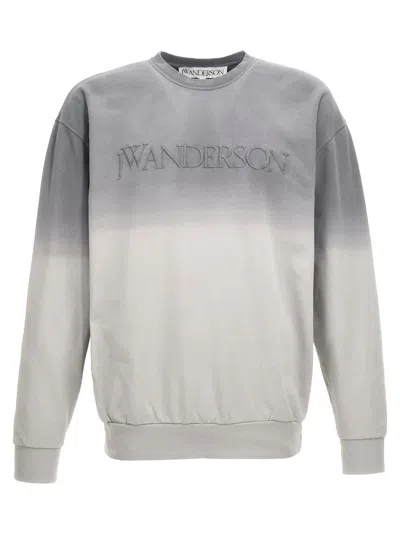 Jw Anderson Gray Embroidered-logo Gradient Sweatshirt