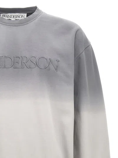 Jw Anderson Gray Embroidered-logo Gradient Sweatshirt