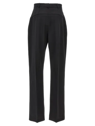 Jacquemus High-waisted Straight Leg Trousers With Buckle Detail And Silhouette