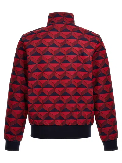 Lacoste Zip-up Geometric-jacquard Sweatshirt