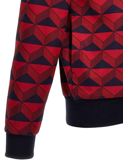 Lacoste Zip-up Geometric-jacquard Sweatshirt