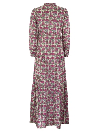 Shop Mc2 Saint Barth Nadja Long Dress With Flower Pattern