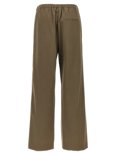 Mm6 Maison Margiela Mm6 By Maison Margiela Brown Satin Band Pants With Contrast Detailing
