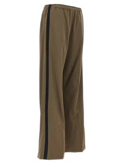 Mm6 Maison Margiela Mm6 By Maison Margiela Brown Satin Band Pants With Contrast Detailing