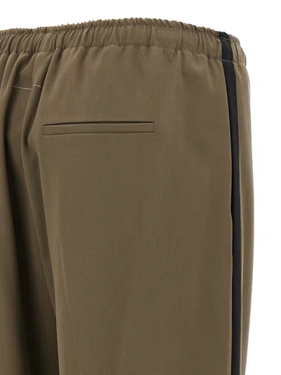 Mm6 Maison Margiela Mm6 By Maison Margiela Brown Satin Band Pants With Contrast Detailing