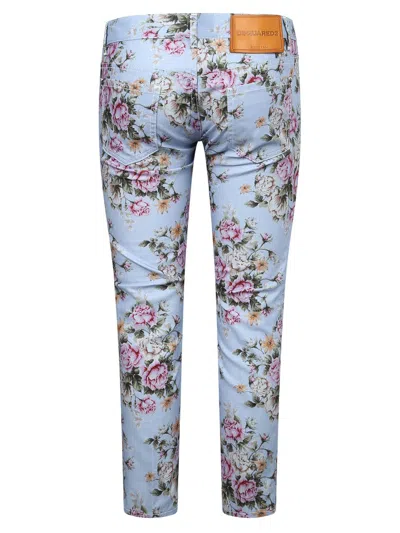 Dsquared2 Flower Print Jeans In Multicolor