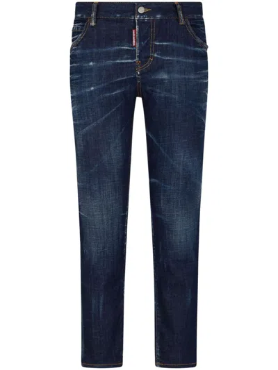 DSQUARED2 DSQUARED2 SKATER SLIM JEANS IN STRETCH COTTON WITH A DISTRESSED EFFECT 