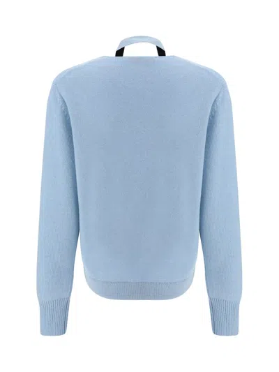 Shop Fendi Cashmere Cardigan In Blue