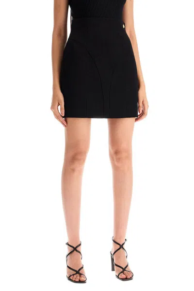 Shop Balmain High-waisted Mini Skirt In Black