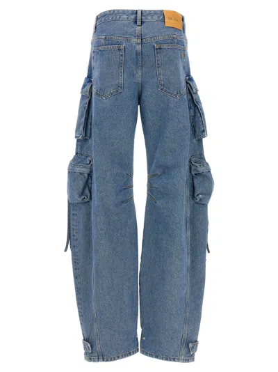 Attico Fern Low-rise Wide-leg Cargo Jeans