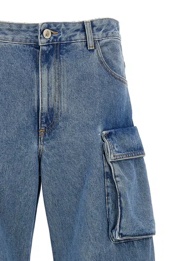 Attico Fern Low-rise Wide-leg Cargo Jeans
