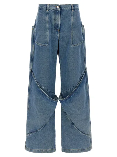 Attico Sky Blue Baggy Jeans With Large Pockets