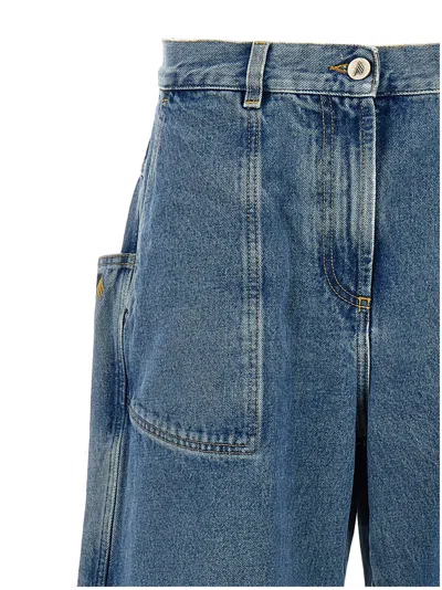 Attico Sky Blue Baggy Jeans With Large Pockets