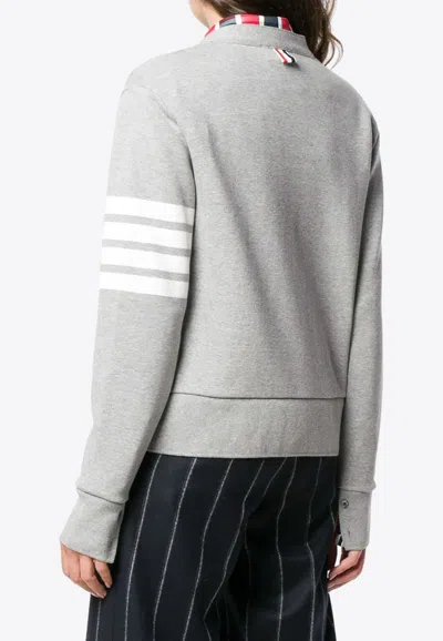 Thom Browne 4-bar Stripes Cardigan In Gray