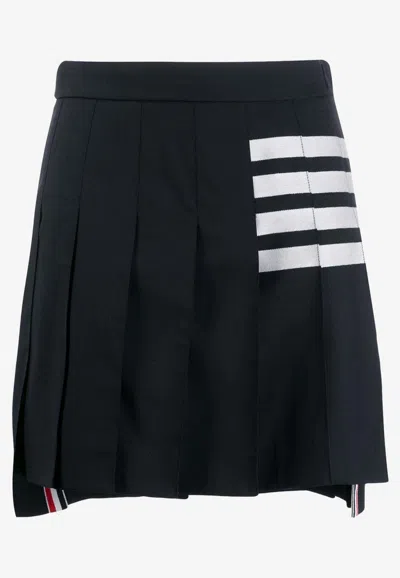 Thom Browne 4-bar Pleated Miniskirt In Navy