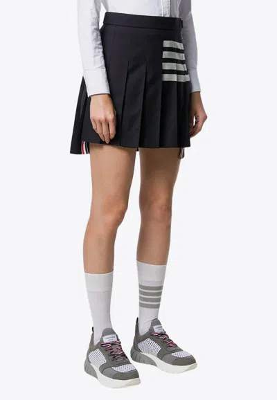 Thom Browne 4-bar Pleated Miniskirt In Navy