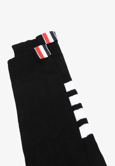 Thom Browne Calf Socks With 4 Bar In Cotton In Black