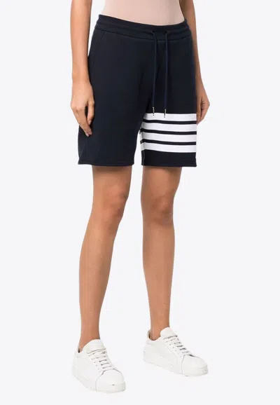 Thom Browne Four-bar Stripe Track Shorts In Navy
