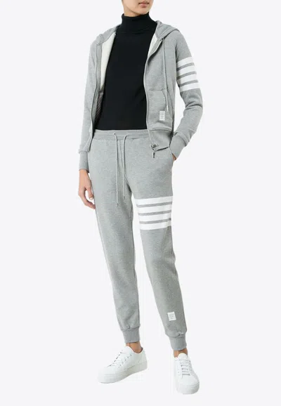 Thom Browne 4-bar Hoodie With Zipper And In Gray