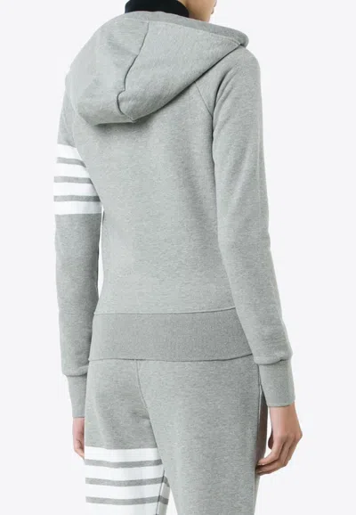 Thom Browne 4-bar Hoodie With Zipper And In Gray
