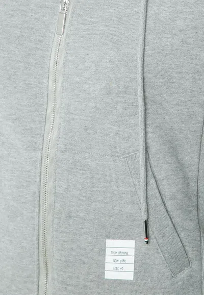 Thom Browne 4-bar Hoodie With Zipper And In Gray