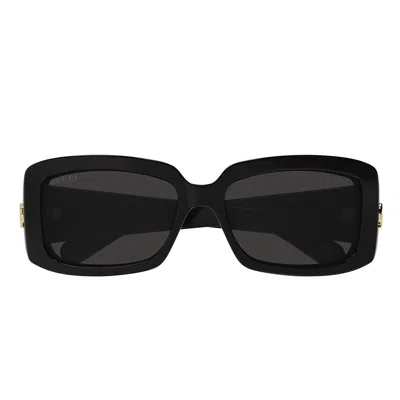 Gucci Gg Corner Rectangular Sunglasses In Black
