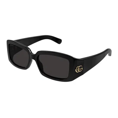 Gucci Gg Corner Rectangular Sunglasses In Black