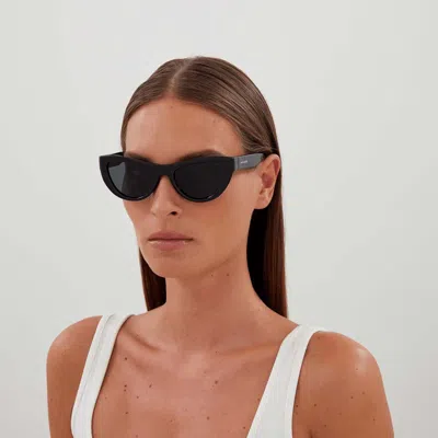 Saint Laurent Sl 676 Linea New Wave 001 Black Sunglasses In Black