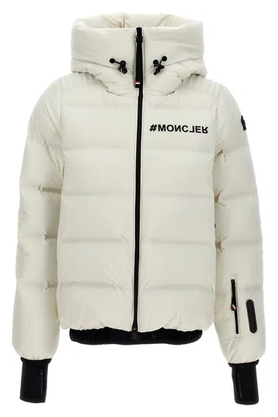 Moncler 'swiss' Quilted Down Jacket With Hood And Ribbed Cuffs In Multicolor