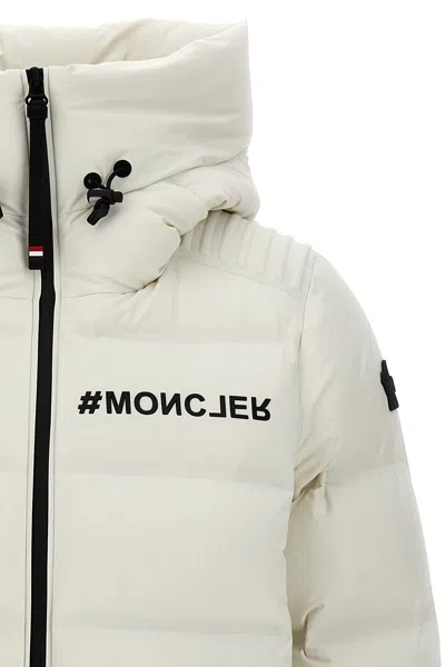 Moncler 'swiss' Quilted Down Jacket With Hood And Ribbed Cuffs In Multicolor