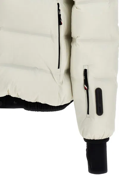 Moncler 'swiss' Quilted Down Jacket With Hood And Ribbed Cuffs In Multicolor