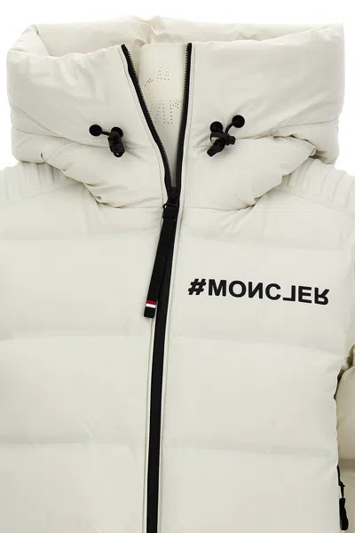 Moncler 'swiss' Quilted Down Jacket With Hood And Ribbed Cuffs In Multicolor