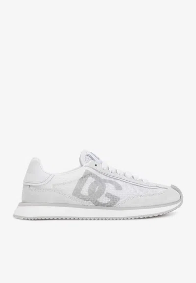 Dolce & Gabbana Mixed-material Dg Cushion Sneakers In White