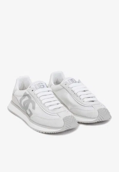 Dolce & Gabbana Mixed-material Dg Cushion Sneakers In White