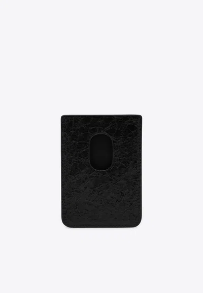 Shop Balenciaga Bb Logo Nappa Leather Cardholder In Black