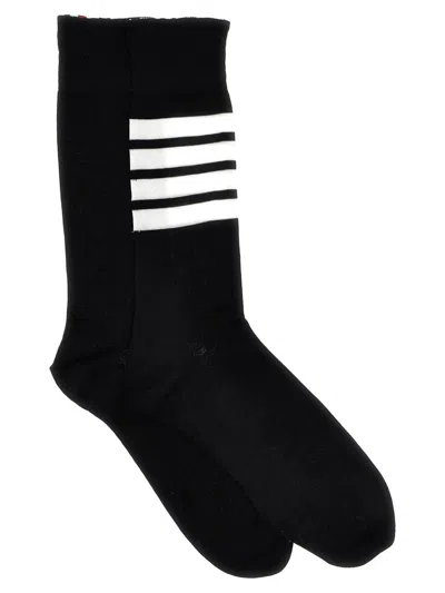 Shop Thom Browne '4 Bar' Socks In White/black