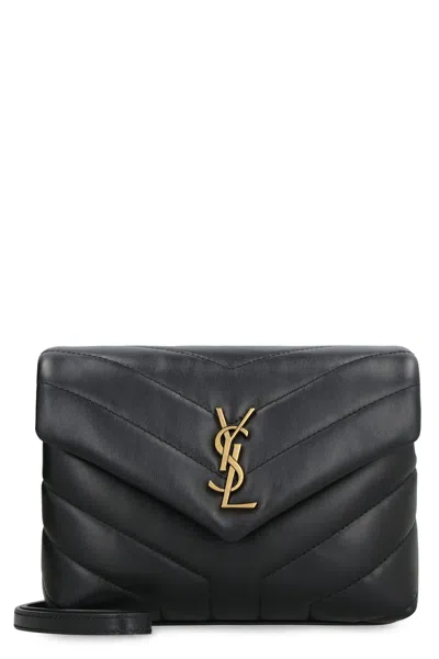 Saint Laurent Mini Loulou Quilted Leather Crossbody Bag In Black